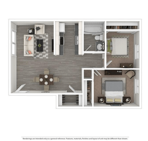 Renton Sage 2 bedroom 1 bath floor plan